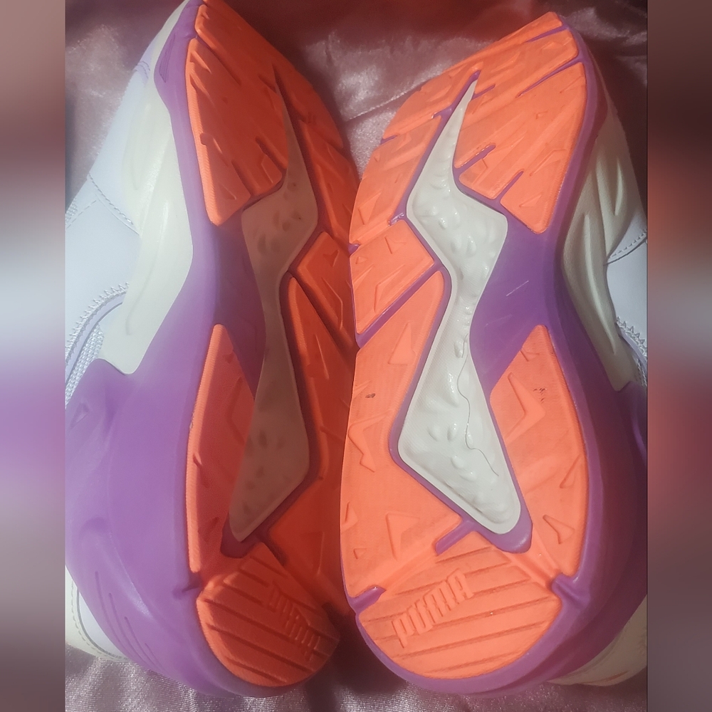 Puma Women's Sneakers - Purple and Orange Accents - Picture 7 of 11